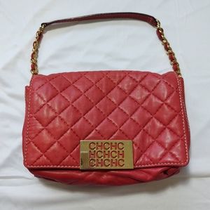 Carolina Herrera Red Leather Quilted Chain Strap